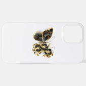 Gold Flower Butterfly met Black Orchid iPhone Hoesje (Achterkant horizontaal)