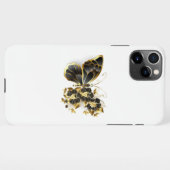 Gold Flower Butterfly met Black Orchid iPhone Hoesje (Achterkant horizontaal)
