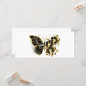 Gold Flower Butterfly met Black Orchid Kaart (Voorkant / Achterkant in situ)