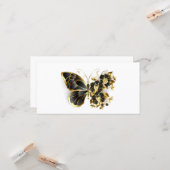Gold Flower Butterfly met Black Orchid Kaart (Voorkant / Achterkant in situ)