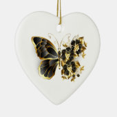 Gold Flower Butterfly met Black Orchid Keramisch Ornament (Rechts)