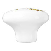 Gold Flower Butterfly met Black Orchid Keramische Knop (Zijkant)