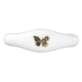 Gold Flower Butterfly met Black Orchid Keramische Ladegreep (Voorkant)