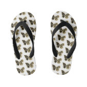 Gold Flower Butterfly met Black Orchid Kinder Teenslippers (Voetbed)