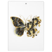 Gold Flower Butterfly met Black Orchid Klembord (Achterkant)