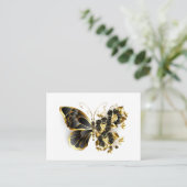 Gold Flower Butterfly met Black Orchid Kortingskaartje (Staand voorkant)