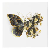 Gold Flower Butterfly met Black Orchid Kubus (Voorkant)