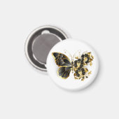 Gold Flower Butterfly met Black Orchid Magneet (Voorkant / Achterkant)