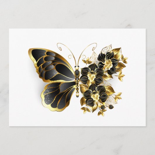 Gold Flower Butterfly met Black Orchid Menu (Voorkant)
