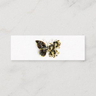 Gold Flower Butterfly met Black Orchid Mini Visitekaartje
