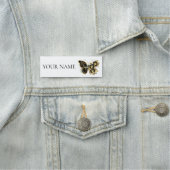 Gold Flower Butterfly met Black Orchid Naamplaatje (In situ)