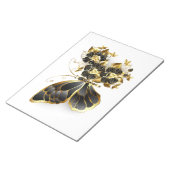 Gold Flower Butterfly met Black Orchid Notitieblok (Schuin)