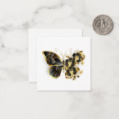 Gold Flower Butterfly met Black Orchid Notitiekaartje (Voorkant / Achterkant in situ)