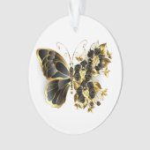 Gold Flower Butterfly met Black Orchid Ornament (voorkant)