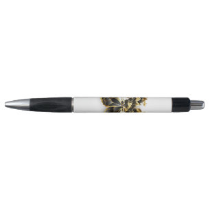 Gold Flower Butterfly met Black Orchid Pen