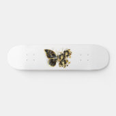 Gold Flower Butterfly met Black Orchid Persoonlijk Skateboard (Horizontaal)