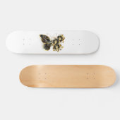 Gold Flower Butterfly met Black Orchid Persoonlijk Skateboard (Horizontaal)