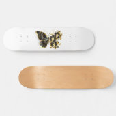 Gold Flower Butterfly met Black Orchid Persoonlijk Skateboard (Horizontaal)