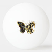 Gold Flower Butterfly met Black Orchid Pingpongbal (Achterkant)