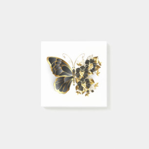 Gold Flower Butterfly met Black Orchid Post-it® Notes