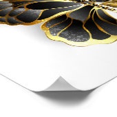 Gold Flower Butterfly met Black Orchid Poster (Hoek)