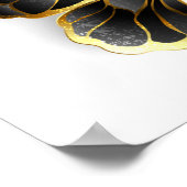 Gold Flower Butterfly met Black Orchid Poster (Hoek)