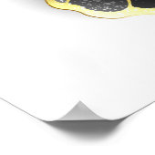 Gold Flower Butterfly met Black Orchid Poster (Hoek)