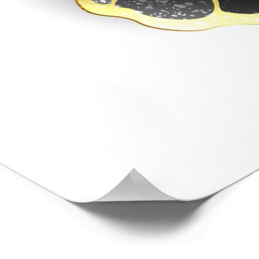 Gold Flower Butterfly met Black Orchid Poster (Hoek)