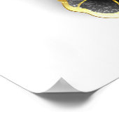 Gold Flower Butterfly met Black Orchid Poster (Hoek)