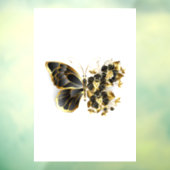Gold Flower Butterfly met Black Orchid Raamsticker (Vel 3)