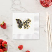 Gold Flower Butterfly met Black Orchid Servet (Insitu)