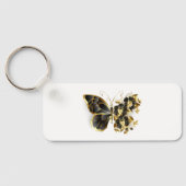 Gold Flower Butterfly met Black Orchid Sleutelhanger (Achterkant)
