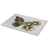 Gold Flower Butterfly met Black Orchid Snijplank (Hoek)