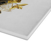 Gold Flower Butterfly met Black Orchid Snijplank (Hoek)