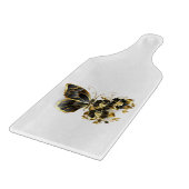 Gold Flower Butterfly met Black Orchid Snijplank (Hoek)