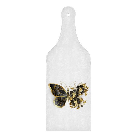 Gold Flower Butterfly met Black Orchid Snijplank (Voorkant)