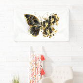 Gold Flower Butterfly met Black Orchid Spandoek (Insitu)