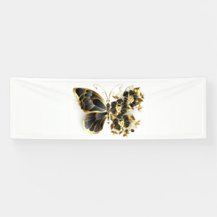 Gold Flower Butterfly met Black Orchid Spandoek