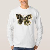Gold Flower Butterfly met Black Orchid T-shirt (Voorkant)