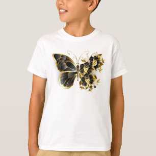 Gold Flower Butterfly met Black Orchid T-shirt