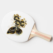 Gold Flower Butterfly met Black Orchid Tafeltennisbatje (Zijkant)