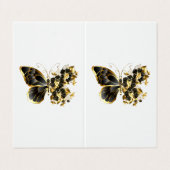 Gold Flower Butterfly met Black Orchid Visitekaartje (Buitenkant ongevouwen)
