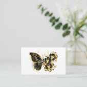 Gold Flower Butterfly met Black Orchid Visitekaartje (Staand voorkant)