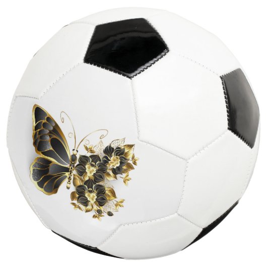Gold Flower Butterfly met Black Orchid Voetbal (Drie kwart)