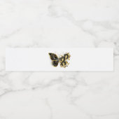 Gold Flower Butterfly met Black Orchid Waterfles Etiket (Enkel label)