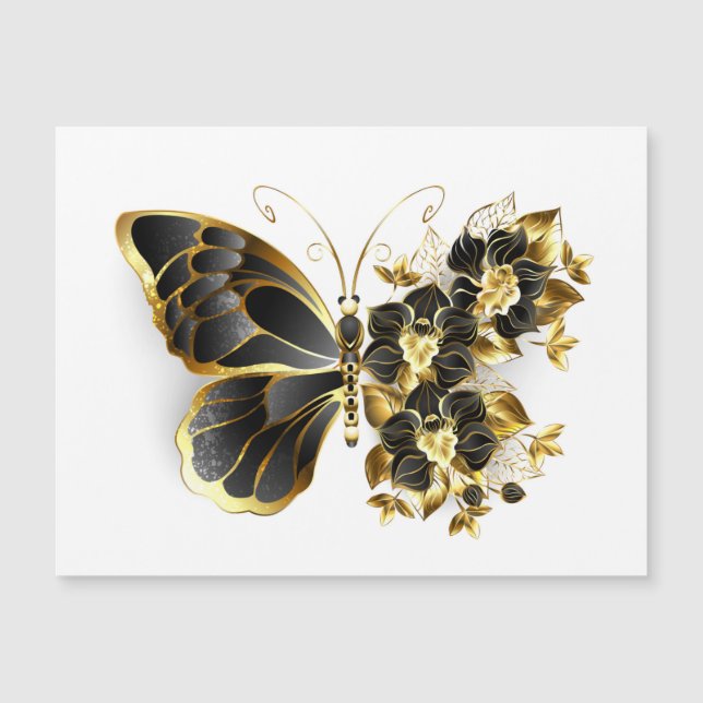 Gold Flower Butterfly with Black Orchid (Voorkant)