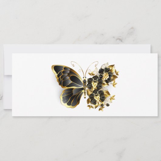 Gold Flower Butterfly with Black Orchid Aankondiging (Voorkant)