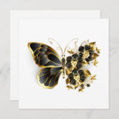 Gold Flower Butterfly with Black Orchid Aankondiging (Voorkant / Achterkant)