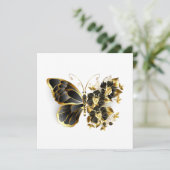 Gold Flower Butterfly with Black Orchid Aankondiging (Staand voorkant)