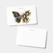 Gold Flower Butterfly with Black Orchid Badge (Voor- en achterkant)